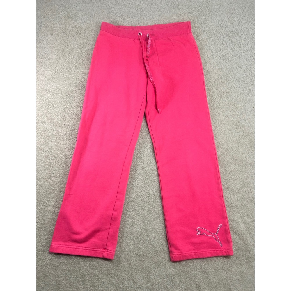 Puma Athletic Sweatpants‎ Joggers Women's Pink Logo Drawstring Casual Size S